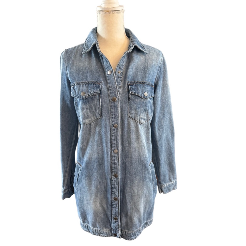 Liverpool Shirt Style long Jean jacket size Small